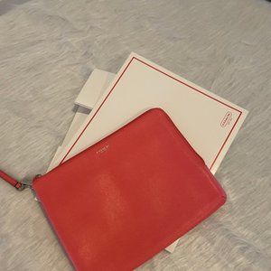 Coach leather tablet holder
